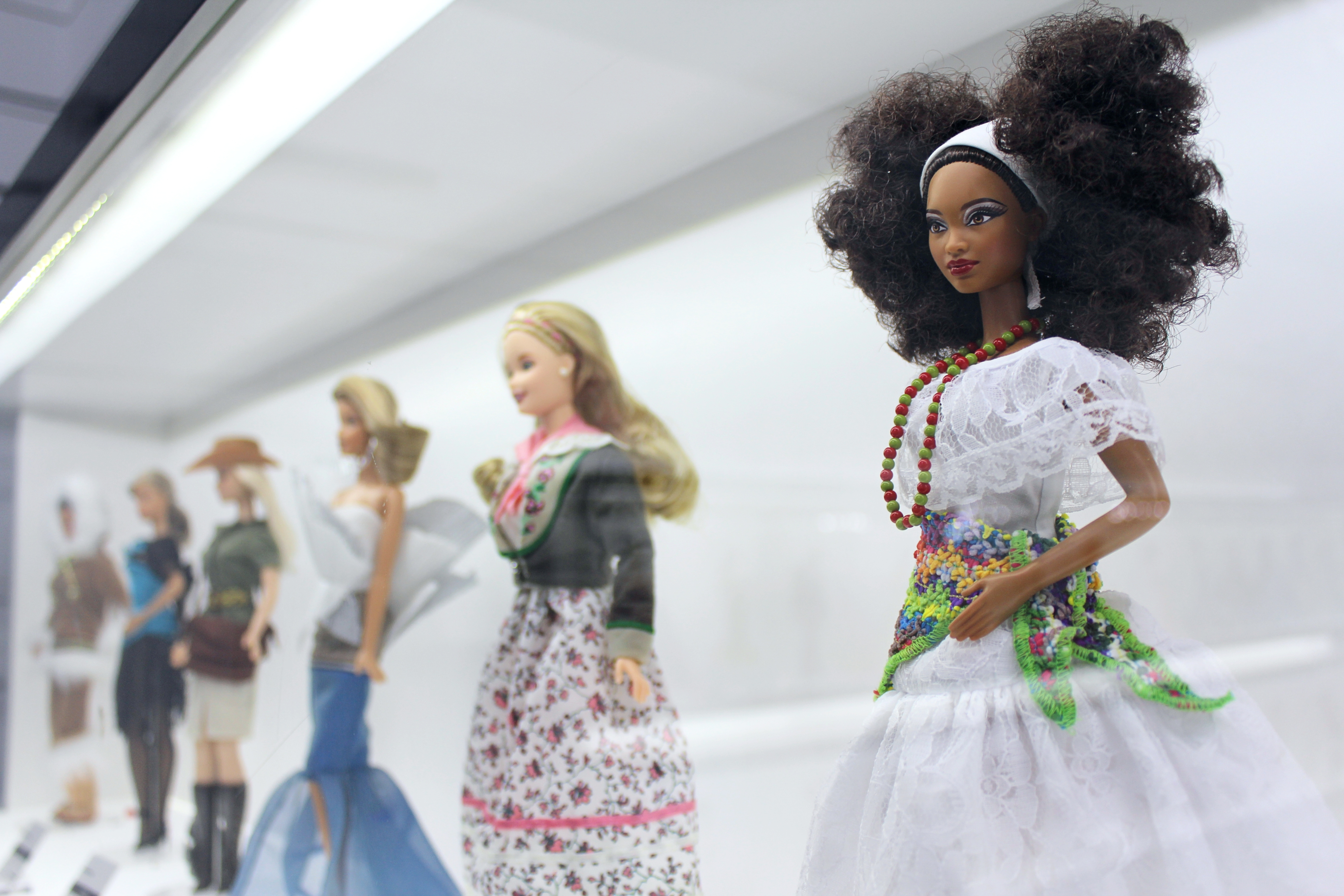 Collection of Barbie dolls at the Mattel headquarters 